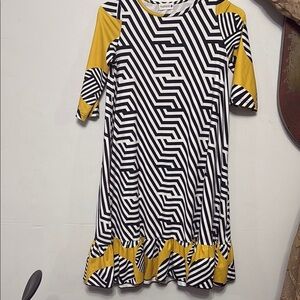 Stylish Black and Yellow Nuggels Kids Dress